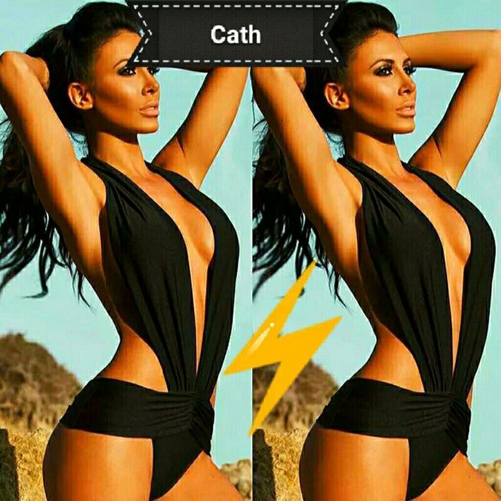 CROSSOVER BLACK MONOKINI SWIMSUIT - Picture 1 of 7